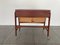 Mid-Century Modern Danish Teak Sewing Table with Wicker Basket, 1960s, Image 1