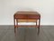 Mid-Century Modern Danish Teak Sewing Table with Wicker Basket, 1960s, Image 3