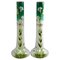 Art Nouveau Hand-Painted Opaline Glass Vases, France, 1920s, Set of 2 1