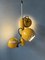 Vintage Space Age Pendant Lamp with Three Yellow Eyeball Shades, 1970s 2