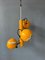 Vintage Space Age Pendant Lamp with Three Yellow Eyeball Shades, 1970s 1