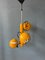 Vintage Space Age Pendant Lamp with Three Yellow Eyeball Shades, 1970s 6