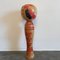 Bambola Kokeshi vintage giapponese in legno a forma di rosso, Immagine 3