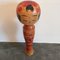 Rote japanische Vintage Kokeshi Holzpuppe 5