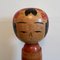 Bambola Kokeshi vintage giapponese in legno a forma di rosso, Immagine 4