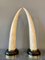 Tessellated Marble Faux Tusks, 1980s, Set of 2 2