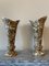 Tessellated Marble and Brass Vases, 1980s, Set of 2 2
