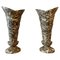 Tessellated Marble and Brass Vases, 1980s, Set of 2 1