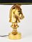 Lampada da tavolo Hollywood Regency Golden Horse, Italia, anni '70, Immagine 15