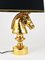 Vergoldete Hollywood Regency Horse Tischlampe, Italien, 1970er 14