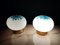 Postmodern Italian Table Lamps in White and Light Blue Murano Glass, 1980s, Set of 2 2