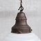 Lámpara colgante francesa de opalino y latón, años 30, Imagen 9