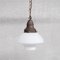 French Opaline and Brass Pendant Light, 1930s, Image 1