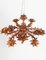 Large Sculptura Floral Chandelier in Hand Carved Wood, 1970s 1