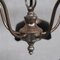 Lámpara de araña inglesa antigua de vidrio reflectante, años 20, Imagen 7