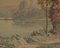 Joseph Ferrero, Bord du lac en automne, Acquarello su carta, Con cornice, Immagine 5