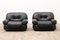 Lounge Chairs in Leather by Sapporo for Mobil Girgi, Italy, 1970, Set of 2 2