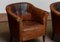 Late 19th Century Swedish Tan Nailed Leather Lounge Chairs, 1890s, Set of 2 10