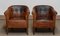 Late 19th Century Swedish Tan Nailed Leather Lounge Chairs, 1890s, Set of 2 5