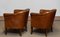 Late 19th Century Swedish Tan Nailed Leather Lounge Chairs, 1890s, Set of 2 8