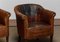 Late 19th Century Swedish Tan Nailed Leather Lounge Chairs, 1890s, Set of 2 4