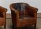 Late 19th Century Swedish Tan Nailed Leather Lounge Chairs, 1890s, Set of 2, Image 4