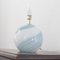 White Murano Glass Table Lamp with Turquoise and Gray Filigree Decorations, 1980s 2