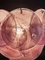 Glass Wall Sconces with 10 Iridescent Alabaster Pink Discs from Mazzega, 1990, Set of 2 11