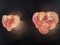 Glass Wall Sconces with 10 Iridescent Alabaster Pink Discs from Mazzega, 1990, Set of 2, Image 10