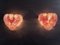 Glass Wall Sconces with 10 Iridescent Alabaster Pink Discs from Mazzega, 1990, Set of 2 5