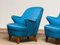 Petrol Fabric Club Lounge Chairs, 1950s, Set of 2, Image 3