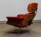 Red Reclinable Swivel Chair with Walnut Shells by Martin Stoll for Giroflex, 1960s 6