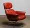 Red Reclinable Swivel Chair with Walnut Shells by Martin Stoll for Giroflex, 1960s 10