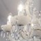 Weiße Murano Glas Tischlampe mit Anhängern, Kristall Achteckige Ketten, 5 Leuchten, Handgefertigt Made in Italy, 2000er 8