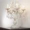 White Murano Glass Table Lamp with Pendants, Crystal Octagons Chains, 5 Lights, Handmade Made in Italy, 2000s, Image 5