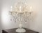 White Murano Glass Table Lamp with Pendants, Crystal Octagons Chains, 5 Lights, Handmade Made in Italy, 2000s, Image 2