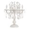 Weiße Murano Glas Tischlampe mit Anhängern, Kristall Achteckige Ketten, 5 Leuchten, Handgefertigt Made in Italy, 2000er 1