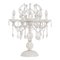 White Murano Glass Table Lamp with Pendants, Crystal Octagons Chains, 5 Lights, Handmade Made in Italy, 2000s, Image 1