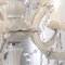 Lámpara de mesa de cristal de Murano blanco con colgantes, cadenas de octágonos de cristal, 5 luces, hecho a mano en Italia, década de 2000, Imagen 7
