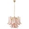 Petal Chandelier in Pink and White Murano Glass, Italy, 1990s 1