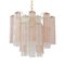 Italian Chandelier in Pink Glass and Murano Crystal, 1990s 2