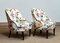 Danish Floral Printed Linen Slipper Chairs in the style of J. Frank, 1940s, Set of 2 1