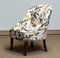 Dänische Slipper Stühle aus Leinen mit Blumendruck im Stil von J. Frank, 1940er, 2er Set 4