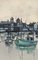 P. Loutan, Barques de pêcheur dans le port, 1971, Oil on Wood, Image 4