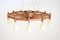 Italian Walnut, Aluminum and Brass Ceiling Light in the style of BBPR, 1950s 5