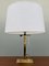 Golden-Colored Brass Table Lamp with Ivory-White Richmond Lampshade 1