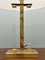 Golden-Colored Brass Table Lamp with Ivory-White Richmond Lampshade 3