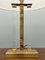 Golden-Colored Brass Table Lamp with Ivory-White Richmond Lampshade, Image 3