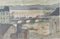 Hans Albert Falk, Pont de Zurich avec vue sur la rivière Limmat, Guazzo su carta, Con cornice, Immagine 1