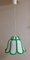 Vintage Ceiling Lamp in Flower Shape in White Plastic with Placed Green Blessing Lines, 1970s, Image 1